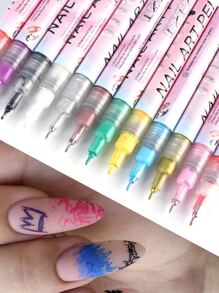 FULL BEAUTY 1 bút vẽ móng nghệ thuật bằng kim loại, bút dạ acrylic chống thấm nước dùng cho thiết kế móng DIY. - Bạc - Xem 6