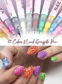 FULL BEAUTY 1 bút vẽ móng nghệ thuật bằng kim loại, bút dạ acrylic chống thấm nước dùng cho thiết kế móng DIY. - Bạc - Xem 5