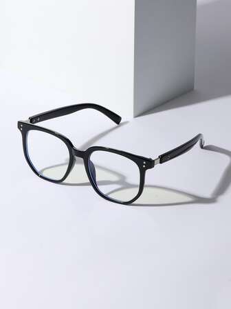 1 件装复古男士铆钉装饰仿木光学眼镜带金属铰链，经典复古风格电脑游戏眼镜配眼镜带（礼品）