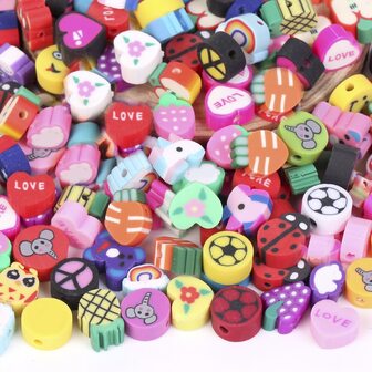 20入組/批動物愛心形狀隔片聚合物粘土珠子鼓珠子珠寶製作DIY手工製作配件