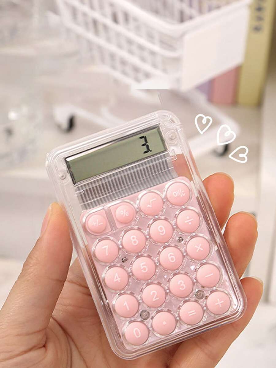 1pc Highly Attractive Value Mini Candy Colored Calculator For Office Use Back To School - Pink - View 1