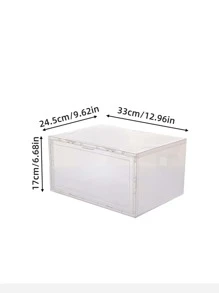 6pcs/set  Shoe Box Plastic Storage Box For Shoe Cabinet, Transparent Container For Shoes Organization - Clear - View 6