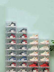 6pcs/set  Shoe Box Plastic Storage Box For Shoe Cabinet, Transparent Container For Shoes Organization - Clear - View 7