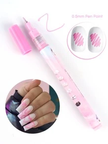 FULL BEAUTY 1支粉色涂鸦美甲笔，防水，适合DIY美甲、指甲油彩绘