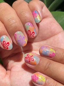 FULL BEAUTY 1支粉色涂鸦美甲笔，防水，适合DIY美甲、指甲油彩绘