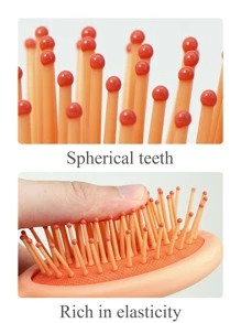 1 Pc Compact Portable Mini Daisy Candy Air Cushion Comb,Detangling Hair Brush With Handle,Styling&Hairdressing Tool,Hair Care,Girl Gift(Orange) - Coral Orange - View 4
