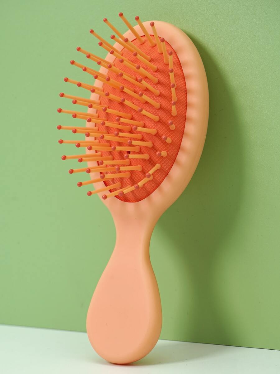 1 Pc Compact Portable Mini Daisy Candy Air Cushion Comb,Detangling Hair Brush With Handle,Styling&Hairdressing Tool,Hair Care,Girl Gift(Orange) - Coral Orange - View 1