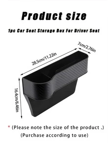 1 pieza Caja de almacenamiento de asiento de automóvil para asiento de conductor - Negro - Ver 2