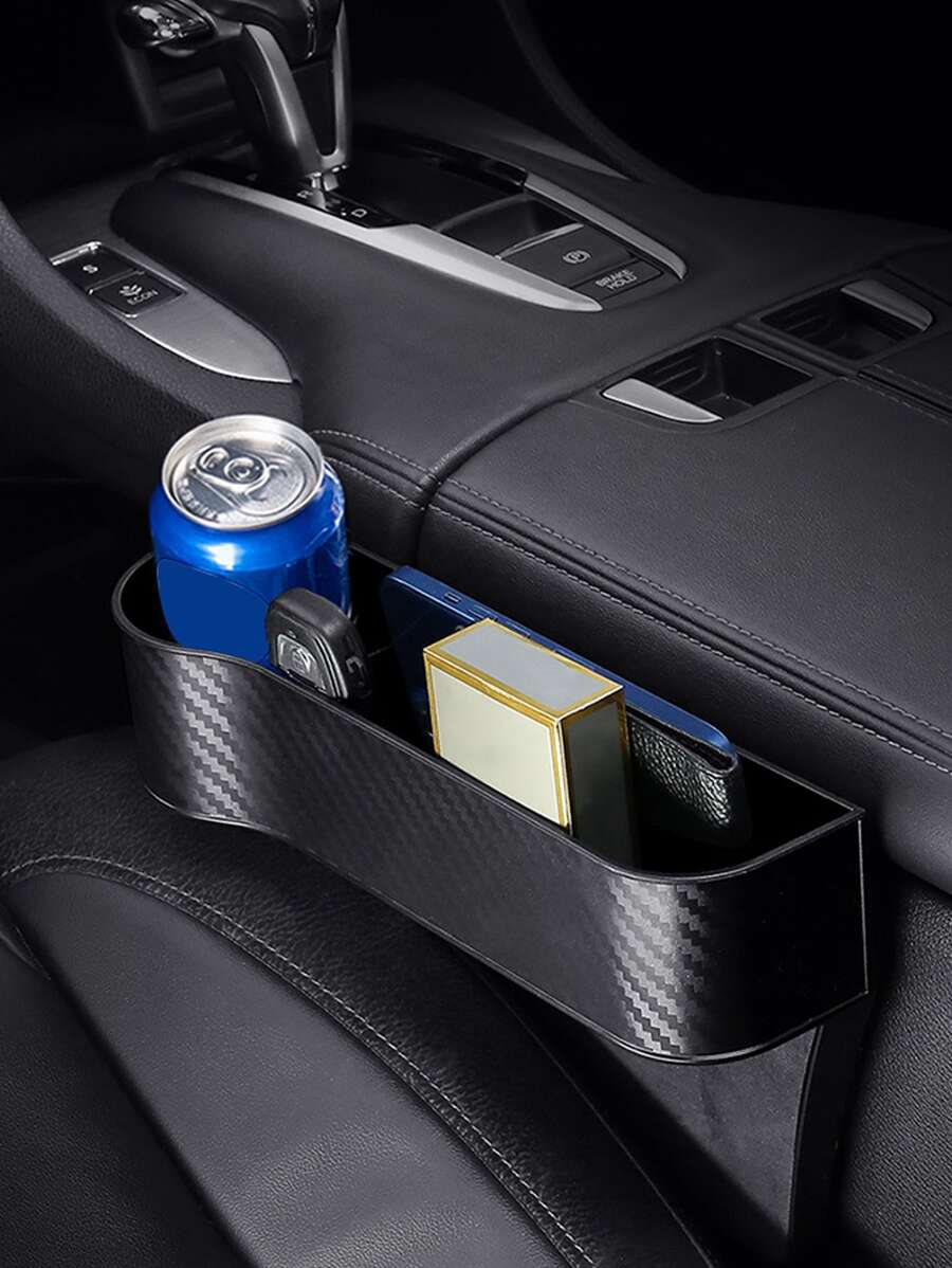 1 pieza Caja de almacenamiento de asiento de automóvil para asiento de conductor - Negro - Ver 1