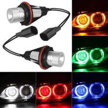 白色 2 件裝 Led 天使眼標誌燈 5w 燈泡帽相容 Bmw E39 E53 E60 E61 E63 E64 E83 E87 525i 530i 545i 1 5 6 7 Series X3 X5 - 白色 - 查看 1