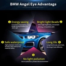 白色 2 件裝 Led 天使眼標誌燈 5w 燈泡帽相容 Bmw E39 E53 E60 E61 E63 E64 E83 E87 525i 530i 545i 1 5 6 7 Series X3 X5 - 白色 - 查看 4