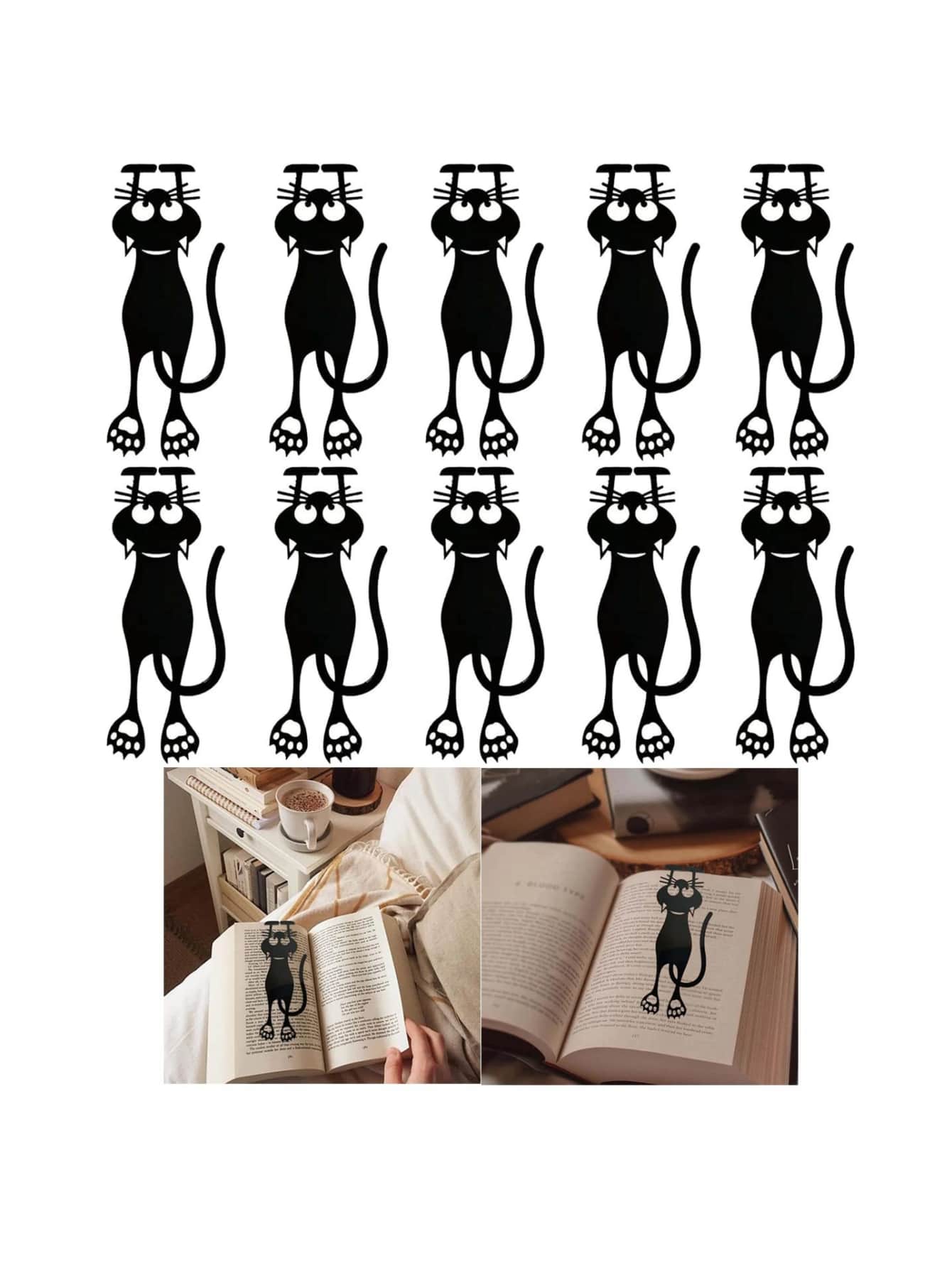 10入組可愛貓形書簽