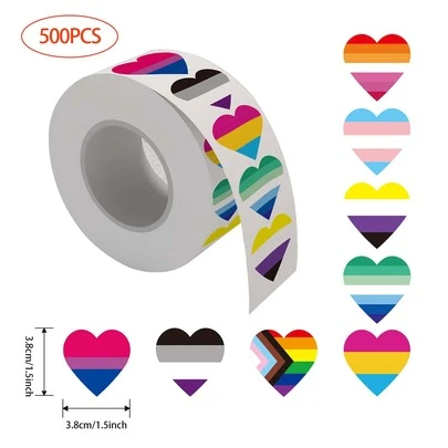 500張貼紙/卷情人節心形禮物密封派對DIY卡通卷不干膠貼紙