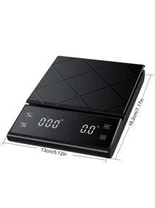 Báscula de café y cocina con temporizador de 5 kg/0.1 g, báscula digital de alimentos para horneado y cocina - Negro - Ver 3