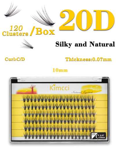 KIMCCI 120 Pcs 10mm Curly Individual Eyelash Extension 12mm/14mm/16mm Mixed Lash Clusters, Natural & Soft Lengthening Wisps, Eyelashes For Double Eye Enlargement, Suitable For Daily Makeup Or Outing Parties Lash Clusters,Eye Lash Clusters,Individual Eyelashes,Lashes,Fake Lashes