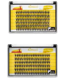 KIMCCI 120 piezas de extensiones de pestañas individuales rizadas de 12 mm/14 mm/16 mm en un conjunto mixto, naturales y suaves para un alargamiento, pestañas adecuadas para un maquillaje diario o fiestas, racimos de pestañas, racimos de pestañas individuales, pestañas postizas