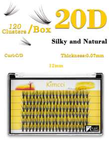 KIMCCI 120 件卷曲单根睫毛延长 12 毫米/14 毫米/16 毫米混合睫毛簇，自然柔软纤长，睫毛可增加双眼，适合日常化妆或外出派对 睫毛簇，睫毛簇，单根睫毛，睫毛，假睫毛