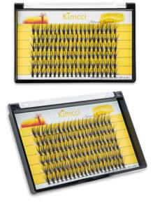 KIMCCI 120 件卷曲单根睫毛延长 12 毫米/14 毫米/16 毫米混合睫毛簇，自然柔软纤长，睫毛可增加双眼，适合日常化妆或外出派对 睫毛簇，睫毛簇，单根睫毛，睫毛，假睫毛