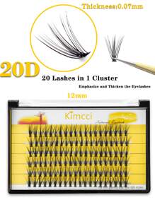 KIMCCI 120 件卷曲单根睫毛延长 12 毫米/14 毫米/16 毫米混合睫毛簇，自然柔软纤长，睫毛可增加双眼，适合日常化妆或外出派对 睫毛簇，睫毛簇，单根睫毛，睫毛，假睫毛