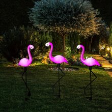 3 Chiếc Đèn Led Sân Vườn Ngoài Trời Flamingo LED Chiếu Sáng Bằng Năng Lượng Mặt Trời Chống Thấm Nước Sân Vườn, Bãi Cỏ, Sân Trong, Ao, Trang Trí Sân Sau Đèn Ngoài Trời Đèn Sân Vườn - Hồng - Xem 1