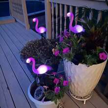 3 Chiếc Đèn Led Sân Vườn Ngoài Trời Flamingo LED Chiếu Sáng Bằng Năng Lượng Mặt Trời Chống Thấm Nước Sân Vườn, Bãi Cỏ, Sân Trong, Ao, Trang Trí Sân Sau Đèn Ngoài Trời Đèn Sân Vườn - Hồng - Xem 8