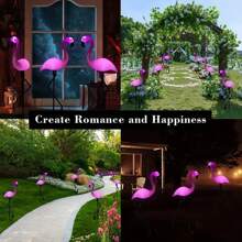 3 Chiếc Đèn Led Sân Vườn Ngoài Trời Flamingo LED Chiếu Sáng Bằng Năng Lượng Mặt Trời Chống Thấm Nước Sân Vườn, Bãi Cỏ, Sân Trong, Ao, Trang Trí Sân Sau Đèn Ngoài Trời Đèn Sân Vườn - Hồng - Xem 4