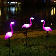 3 Chiếc Đèn Led Sân Vườn Ngoài Trời Flamingo LED Chiếu Sáng Bằng Năng Lượng Mặt Trời Chống Thấm Nước Sân Vườn, Bãi Cỏ, Sân Trong, Ao, Trang Trí Sân Sau Đèn Ngoài Trời Đèn Sân Vườn - Hồng - Xem 6