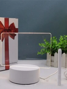 1pc 3d Night Light With USB Cable, Touch & Warm Light Function, Acrylic Handwriting Panel Table Lamp - Clear - View 2