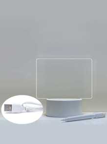 1pc 3d Night Light With USB Cable, Touch & Warm Light Function, Acrylic Handwriting Panel Table Lamp - Clear - View 5