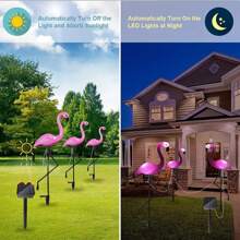 3 Chiếc Đèn Led Sân Vườn Ngoài Trời Flamingo LED Chiếu Sáng Bằng Năng Lượng Mặt Trời Chống Thấm Nước Sân Vườn, Bãi Cỏ, Sân Trong, Ao, Trang Trí Sân Sau Đèn Ngoài Trời Đèn Sân Vườn - Hồng - Xem 2