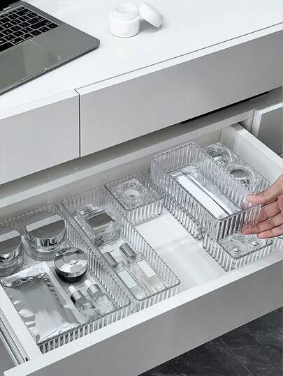 1 pièce/6/10 pièces Boîte de rangement pour maquillage en acrylique élégante pour la coiffeuse - Organisateur de tiroir polyvalent pour ombre à paupières, soins de la peau et cosmétiques - Parfait pour la décoration d'automne et de fête, idéal pour l'organisation de la chambre et de la maison, rehaussez votre espace avec des touches de style automnales et festives, idéal pour les célébrations de Noël, Thanksgiving, Nouvel An et Saint-Valentin