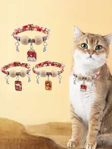 1入組隨機顏色貓狗跳蚤項圈,標籤造型吊墜項鍊 - 彩色 - 查看 2