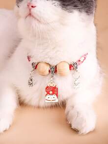 1入組隨機顏色貓狗跳蚤項圈,標籤造型吊墜項鍊 - 彩色 - 查看 8