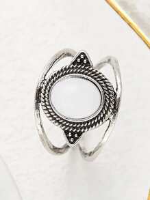 1 pièce Bague fausse en pierre de lune mode pour femmes, cadeau pour la Saint-Valentin, mariage, fiançailles, anniversaire, bijoux pour soirée
