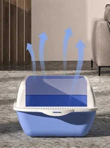 abierto diseño Arenero para gato con alto barrera , Filtro & de cuadros a prevenir basura - Multicolor - Ver 1