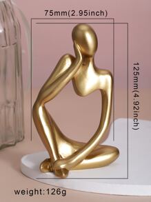1 Pieza De Figura Dorada Pensativa - Dorado - Ver 1