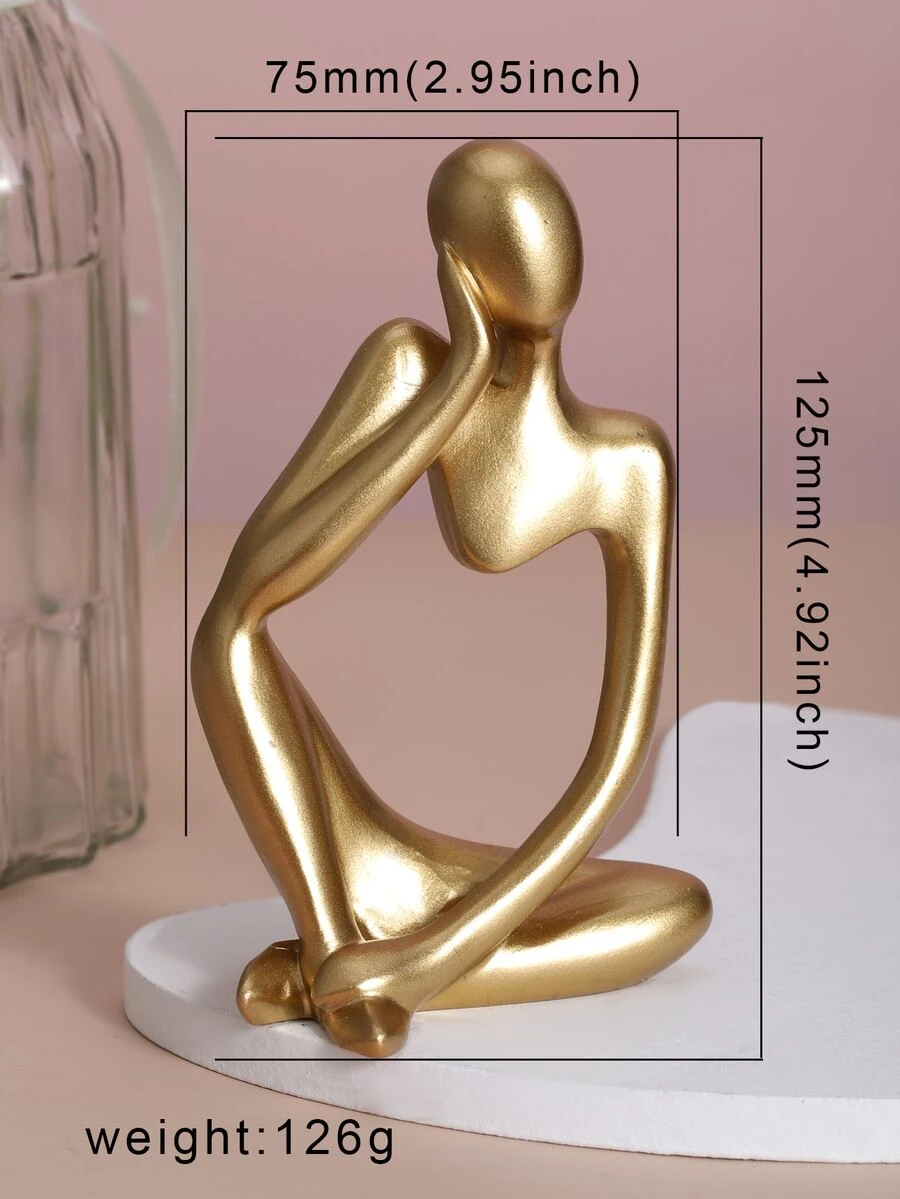 1 Pieza De Figura Dorada Pensativa - Dorado - Ver 1