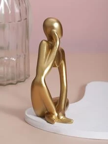 1 Pieza De Figura Dorada Pensativa - Dorado - Ver 4