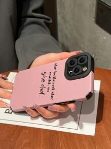 Slogan Graphic Phone Case - Multicolor - View 3