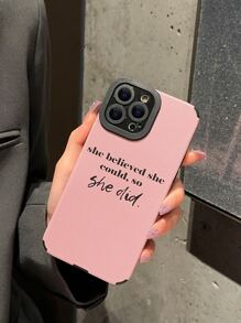 Slogan Graphic Phone Case - Multicolor - View 1