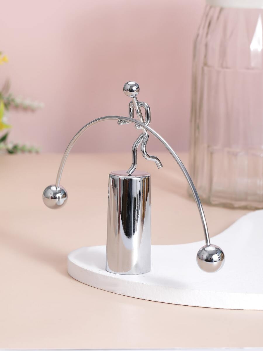 1pc Bobble-head Doll Ornament - Silver - View 1