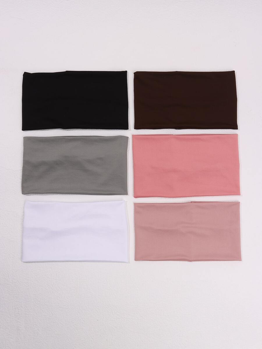 1pc/6pcs Simple Solid Color Wide Elastic Headband, Suitable For Everyday Use, Hair Accessories, Turban Headband, Sweatband Fall Winter Hair Band For Vacation Outfits Woman Elegant Scarf Women Bandana Soft Headwrap - Multicolor - View 1