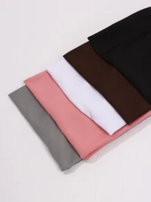 1pc/6pcs Simple Solid Color Wide Elastic Headband, Suitable For Everyday Use, Hair Accessories, Turban Headband, Sweatband Fall Winter Hair Band For Vacation Outfits Woman Elegant Scarf Women Bandana Soft Headwrap - Multicolor - View 5