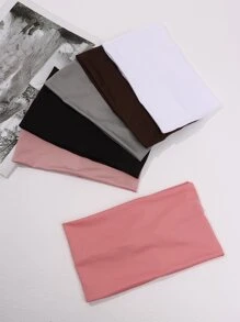 1pc/6pcs Simple Solid Color Wide Elastic Headband, Suitable For Everyday Use, Hair Accessories, Turban Headband, Sweatband Fall Winter Hair Band For Vacation Outfits Woman Elegant Scarf Women Bandana Soft Headwrap - Multicolor - View 3