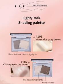 Biya 1 caja doble color & sombra Polvo , mate & brillante aclarar & Contorno & todo en uno Paleta , con A para nariz Maquillaje Polvo Paleta para cara contorneado , 103 arándano Espuma - Mousse de arándanos - Ver 8