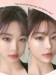 Biya 1 caja doble color & sombra Polvo , mate & brillante aclarar & Contorno & todo en uno Paleta , con A para nariz Maquillaje Polvo Paleta para cara contorneado , 103 arándano Espuma - Mousse de arándanos - Ver 5