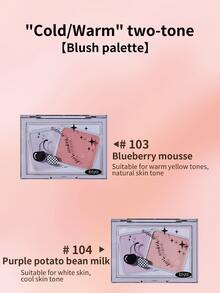 Biya 1 caja doble color & sombra Polvo , mate & brillante aclarar & Contorno & todo en uno Paleta , con A para nariz Maquillaje Polvo Paleta para cara contorneado , 103 arándano Espuma - Mousse de arándanos - Ver 7