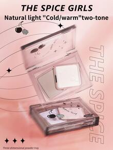 Biya 1 caja doble color & sombra Polvo , mate & brillante aclarar & Contorno & todo en uno Paleta , con A para nariz Maquillaje Polvo Paleta para cara contorneado , 103 arándano Espuma - Mousse de arándanos - Ver 2