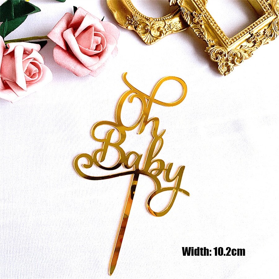 Fashion Acrylic DoubleSided Mirror Birthday Cake Insert Card Baking