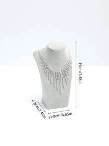 1 Pieza Soporte De Exhibición De Collar Maniquí De Terciopelo Gris - Gris - Ver 2